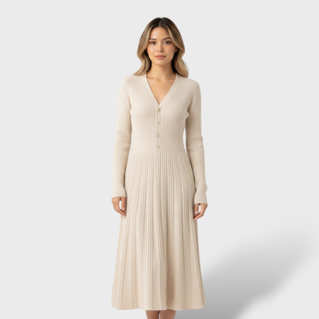 Robe en Laine 100% Femme Col V