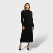 Robe Longue en Laine Mérinos Col Roulé