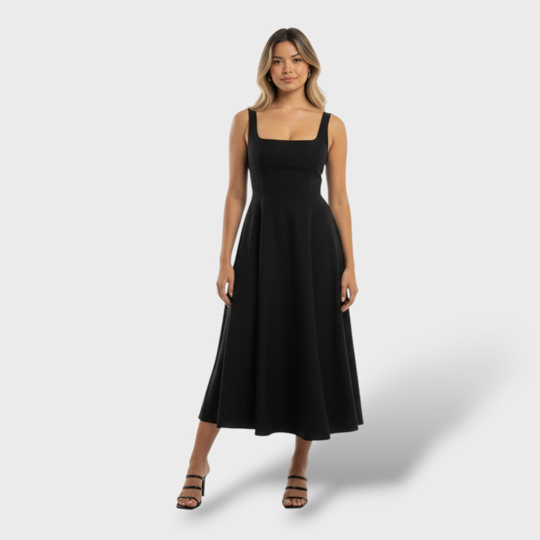 Robe Midi Col Carré Femme