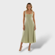 Robe Midi Col Carré Femme