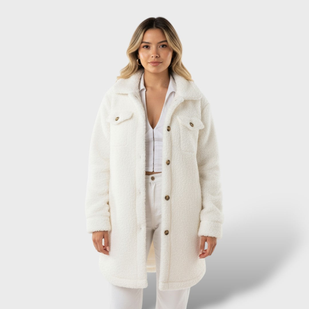 Manteau Féminin d'Automne Hiver en Peluche Douce