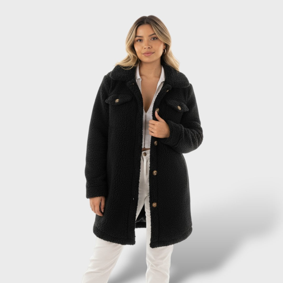 Manteau Féminin d'Automne Hiver en Peluche Douce