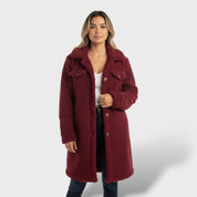 Manteau Féminin d'Automne Hiver en Peluche Douce