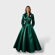 Robe Midi Élégante Décolleté V Femme