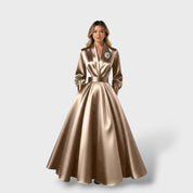 Robe Midi Élégante Décolleté V Femme