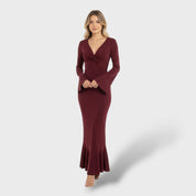 Robe Longue Élégante Décolleté V Femme