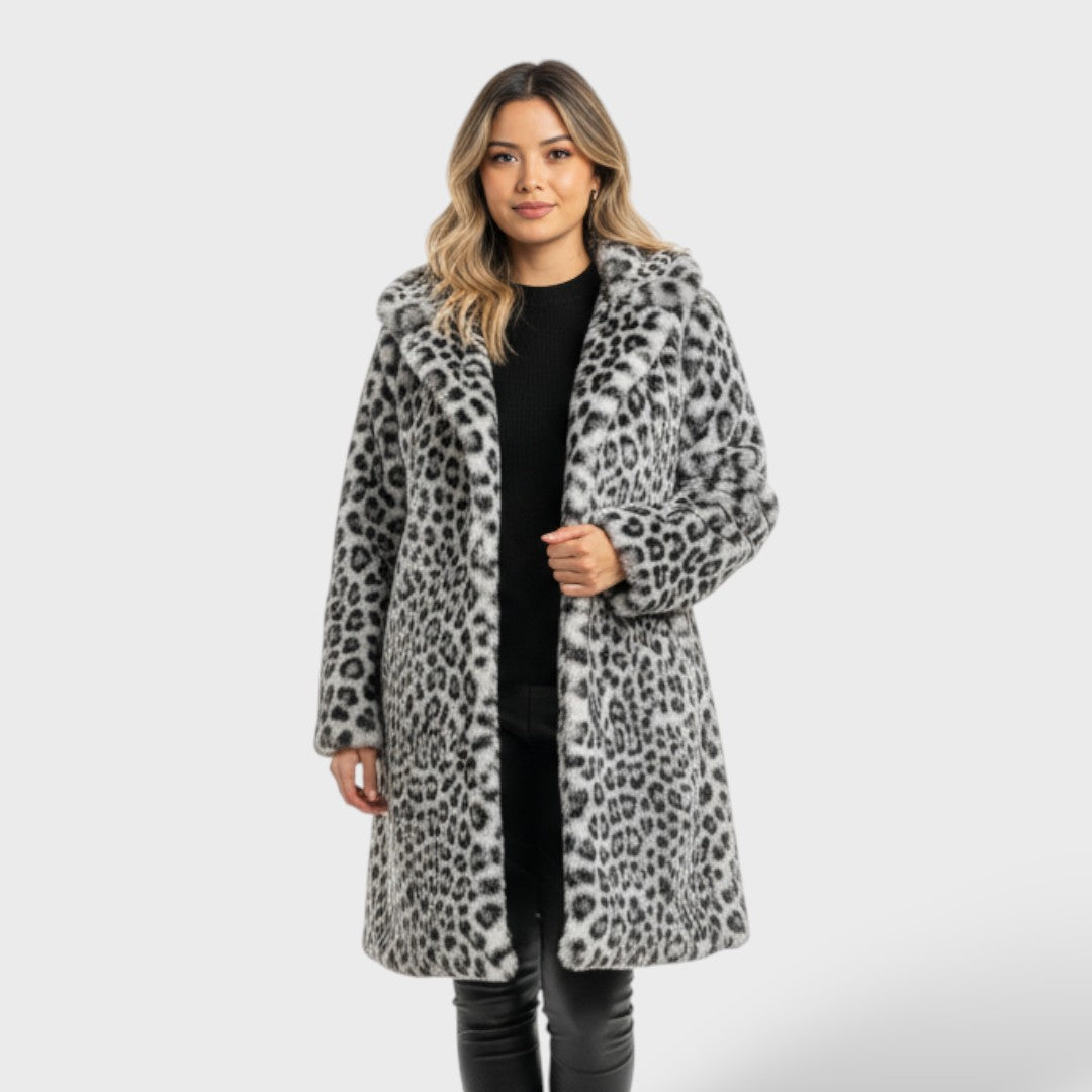 Manteau d'Hiver Élégant Léopard Femme