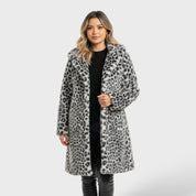 Manteau d'Hiver Élégant Léopard Femme
