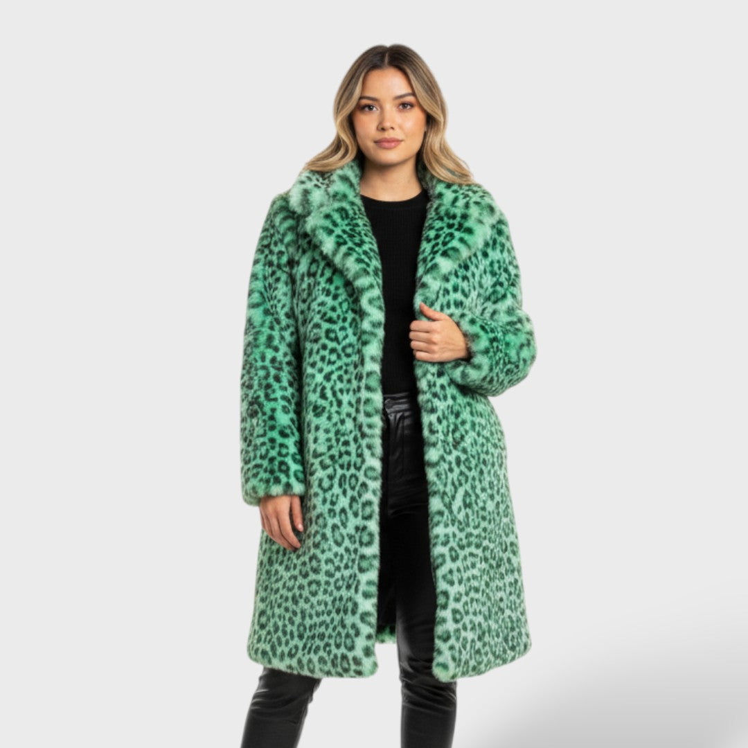 Manteau d'Hiver Élégant Léopard Femme