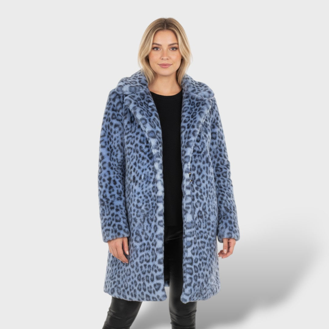Manteau d'Hiver Élégant Léopard Femme
