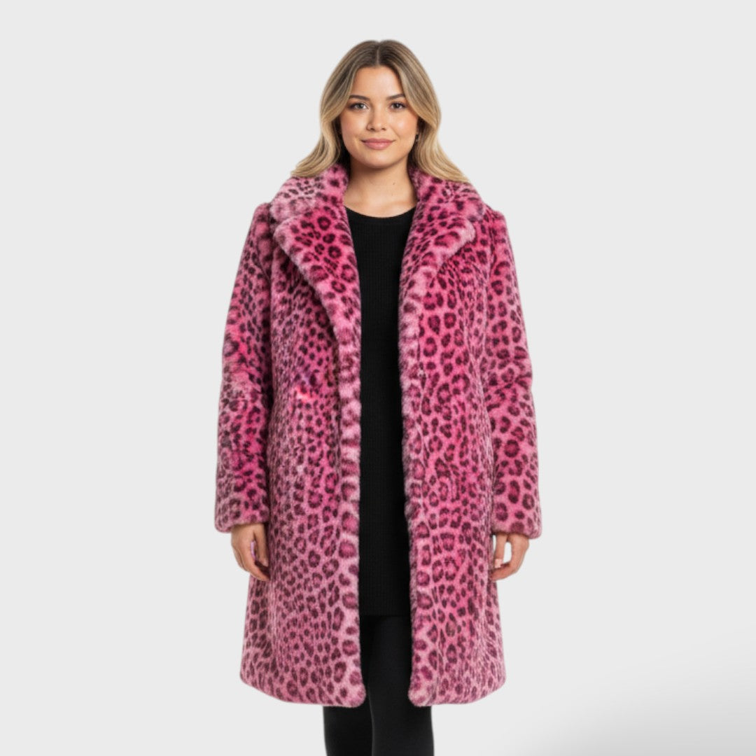 Manteau d'Hiver Élégant Léopard Femme