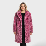 Manteau d'Hiver Élégant Léopard Femme