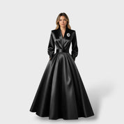 Robe Midi Élégante Décolleté V Femme