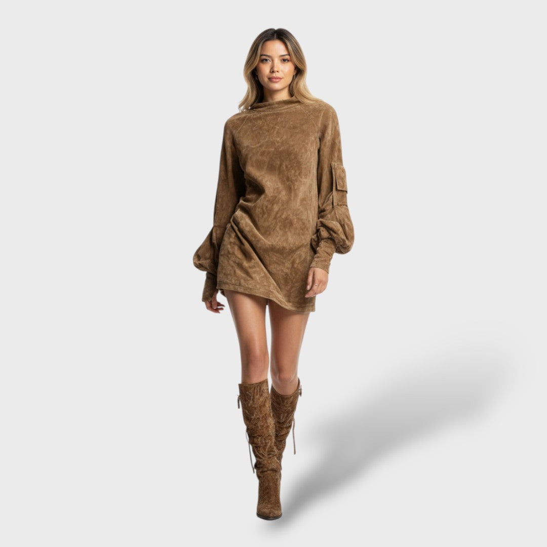 Robe Mini Douce Femme Suédine