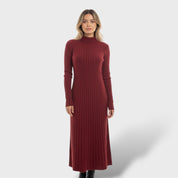 Robe en Laine Mérinos Col Montant Femme