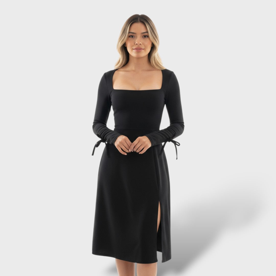 Robe Courte Élégante avec Fente Latérale