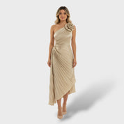 Robe Longue Asymétrique Plissée