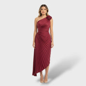 Robe Longue Asymétrique Plissée