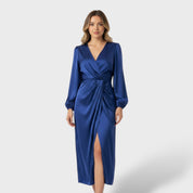 Robe formelle croisée à manches longues