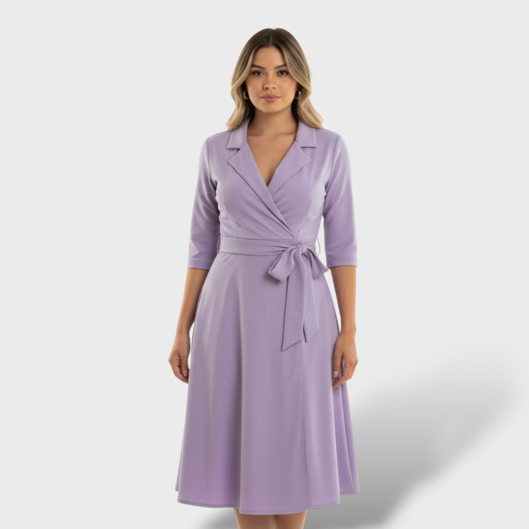 Robe maxi élégante nœud à la taille