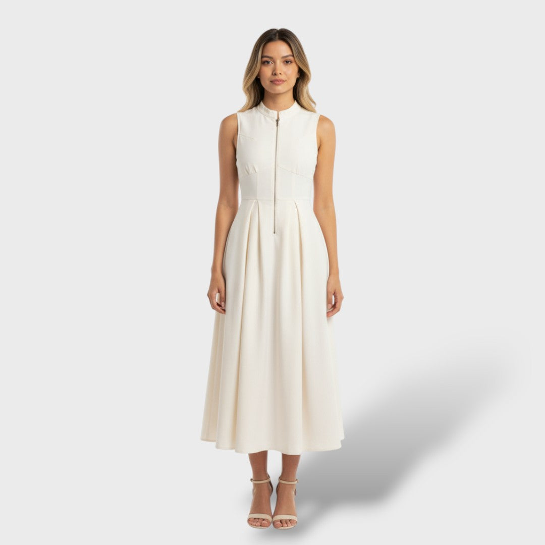 Robe midi élégante sans manches femme