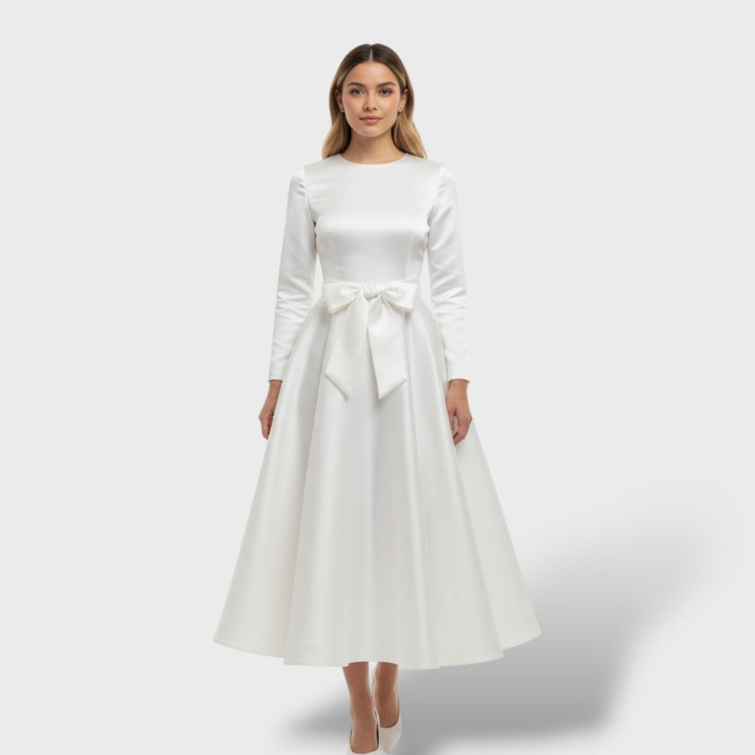 Robe midi élégante avec ceinture