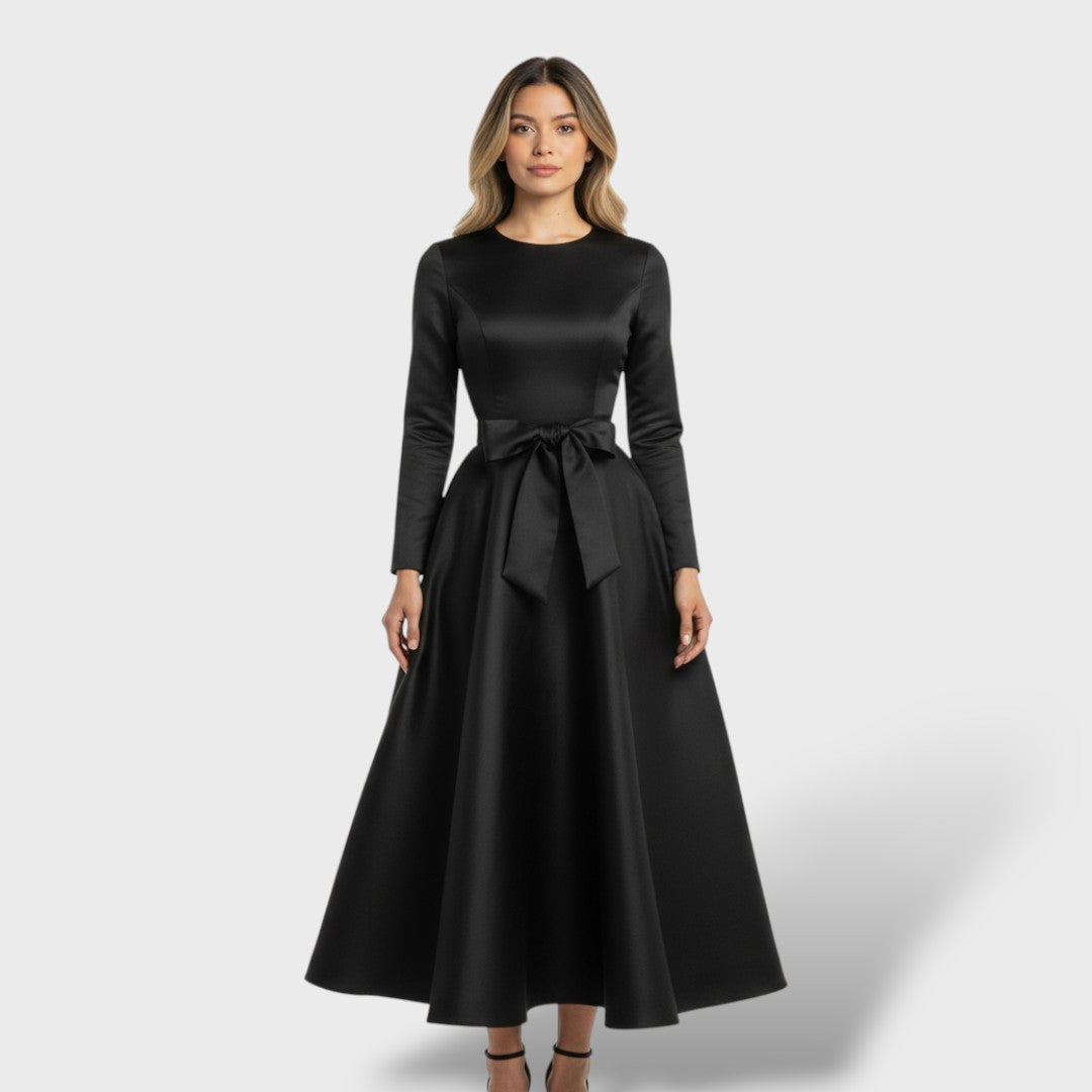 Robe midi élégante avec ceinture