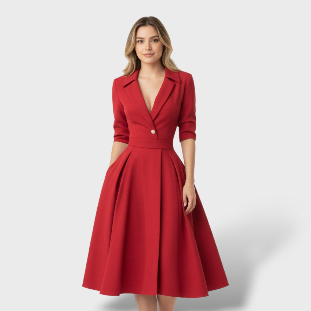 Robe élégante A-line taille marquée