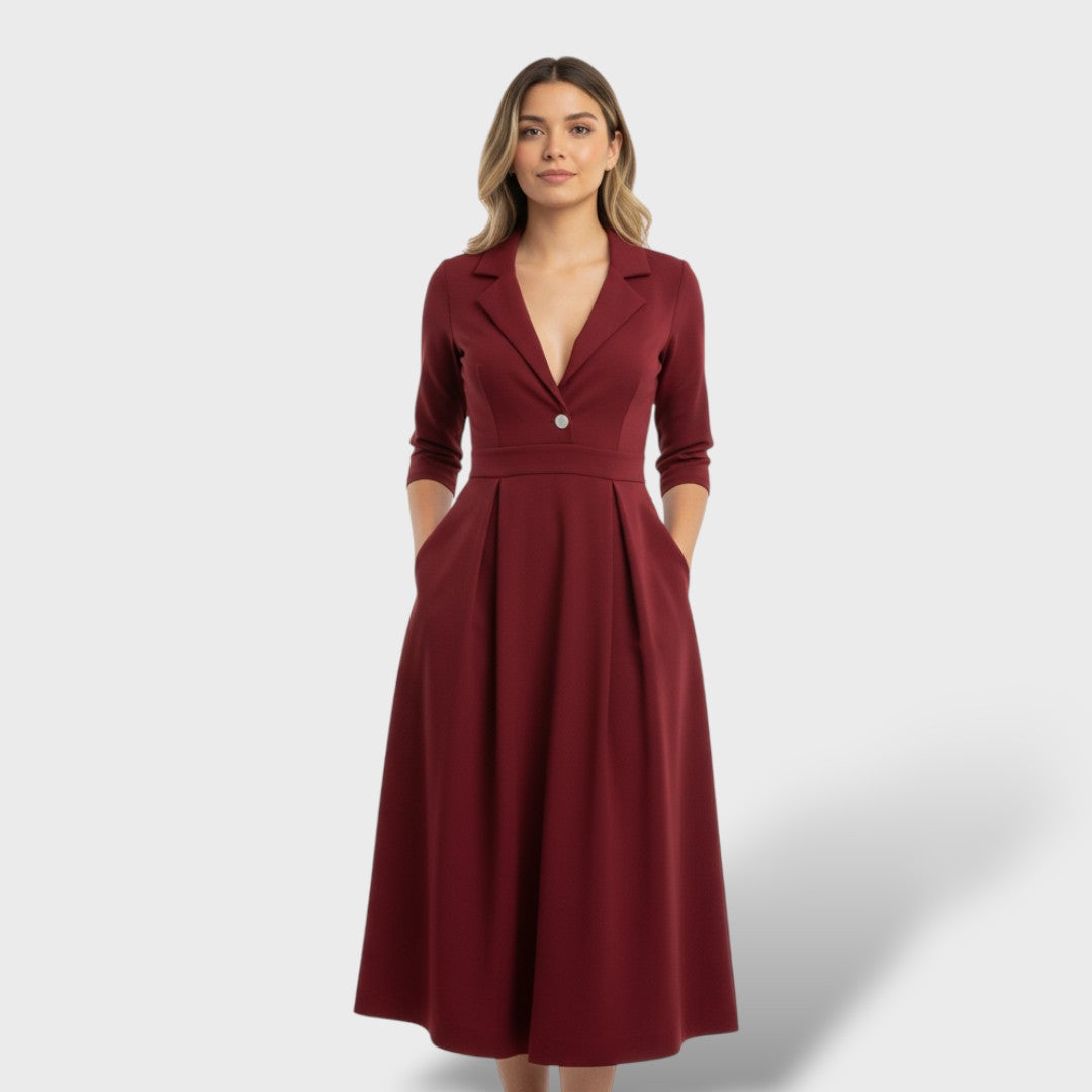 Robe élégante A-line taille marquée