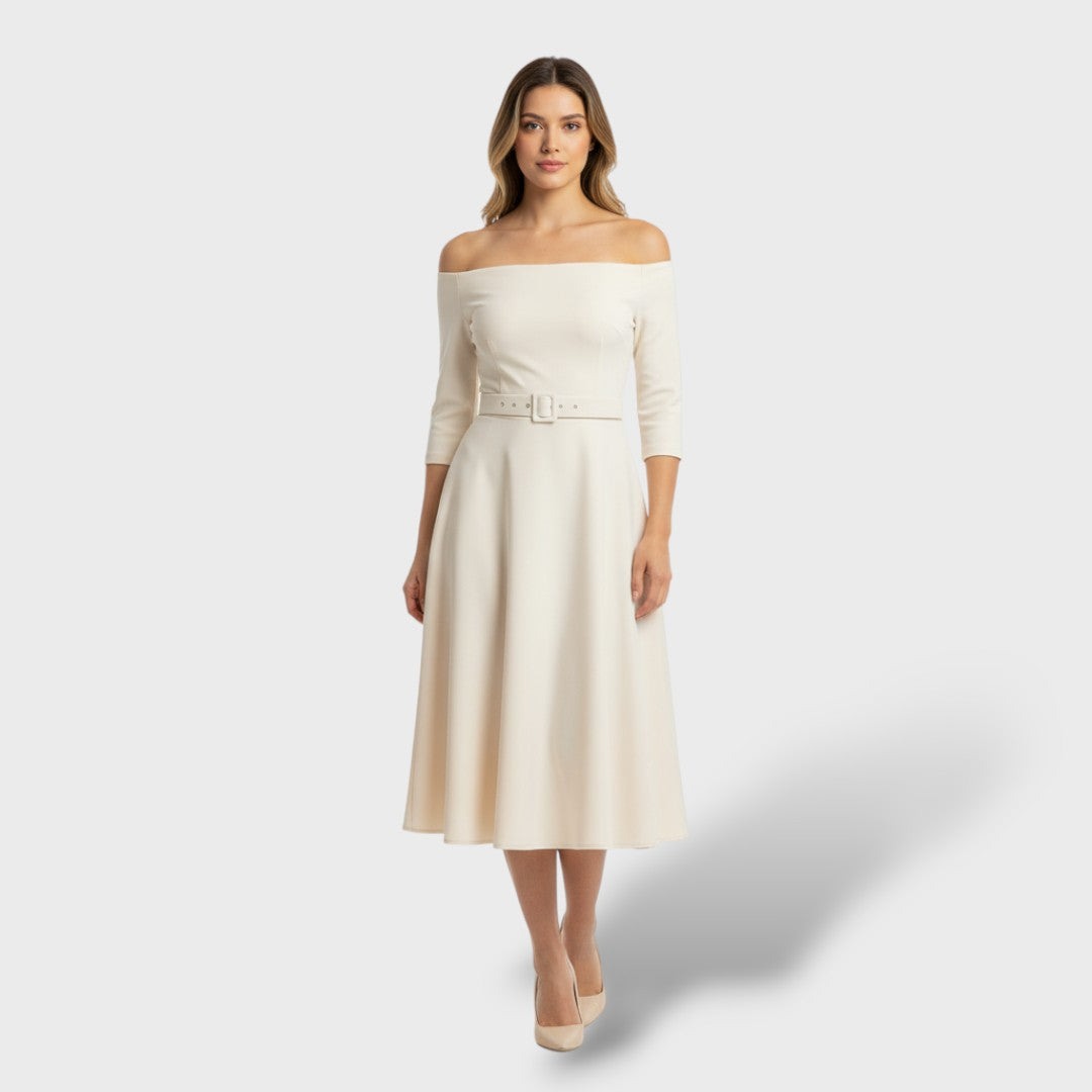 Robe longue élégante taille haute