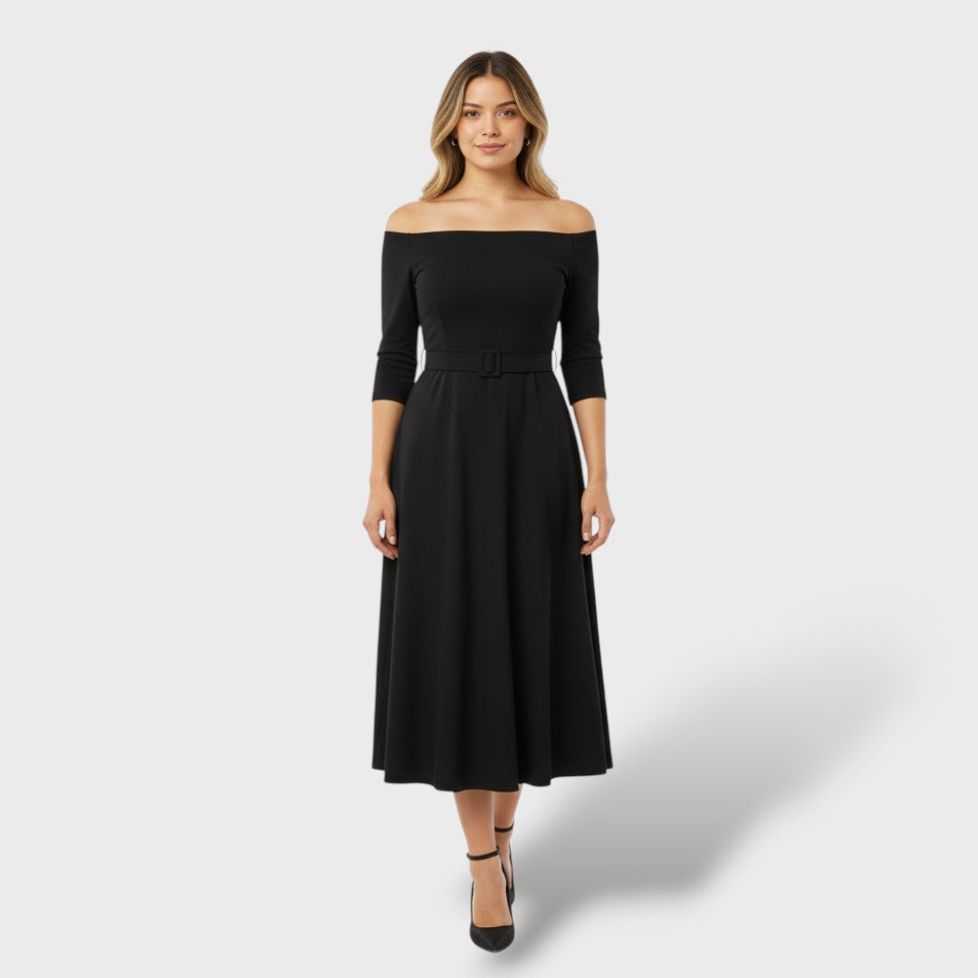 Robe longue élégante taille haute