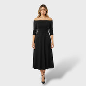 Robe longue élégante taille haute