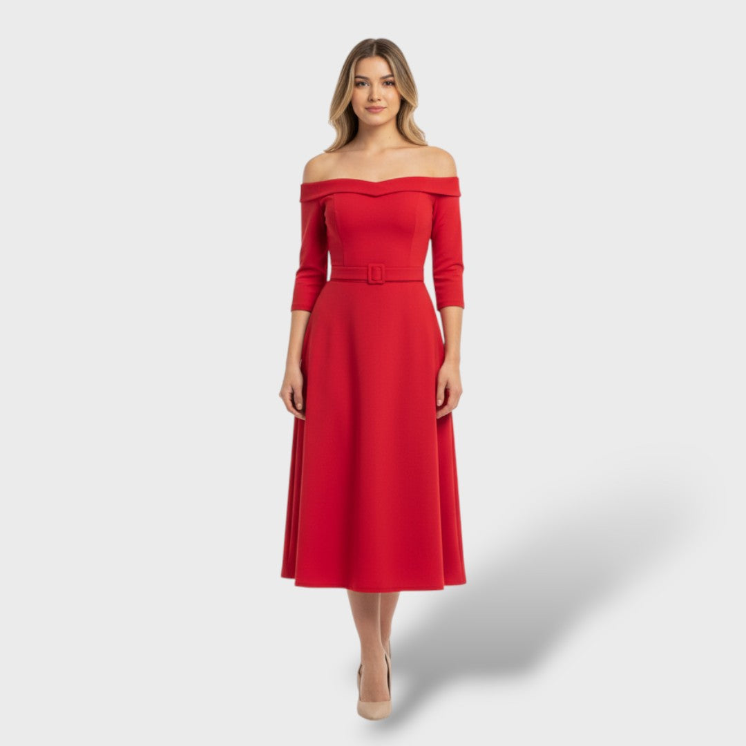 Robe longue élégante taille haute