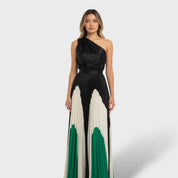 Robe Longue Asymétrique Color Block