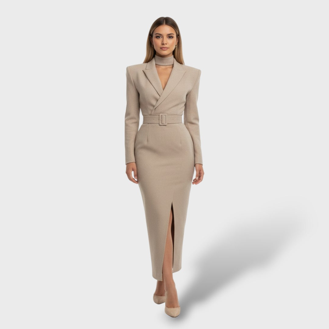 Robe Élégante Cintrée Ceinture Femme