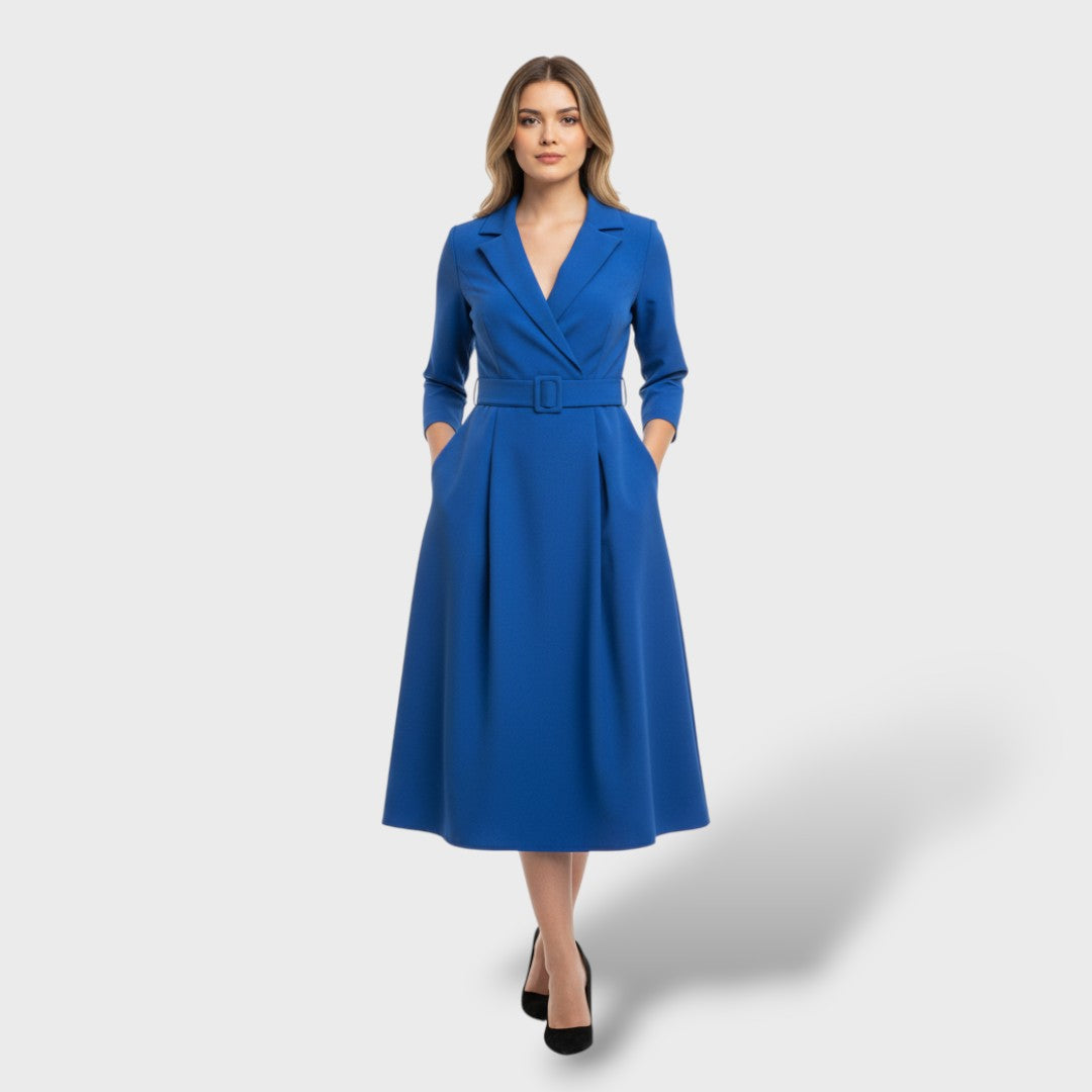 Robe Midi Automnale Élégante Femme