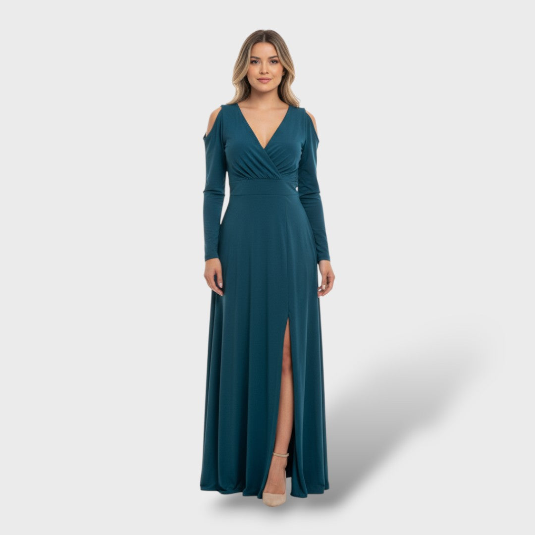 Robe Longue Élégante avec Fente Latérale