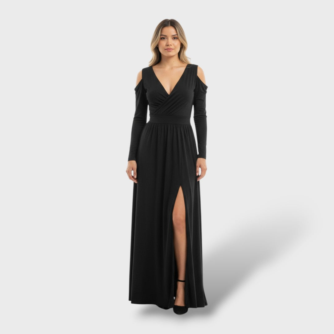 Robe Longue Élégante avec Fente Latérale