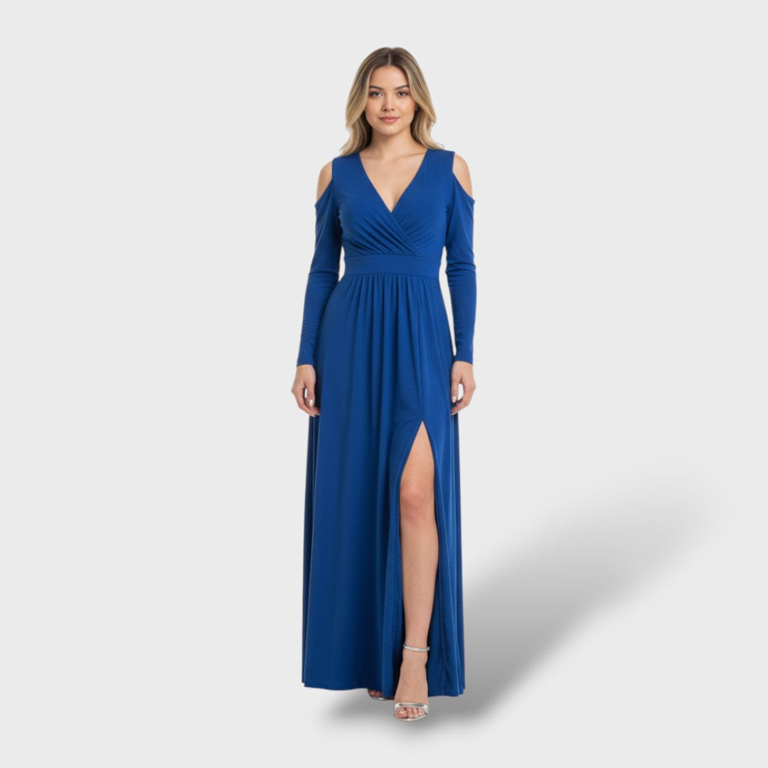 Robe Longue Élégante avec Fente Latérale