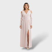 Robe Longue Élégante avec Fente Latérale