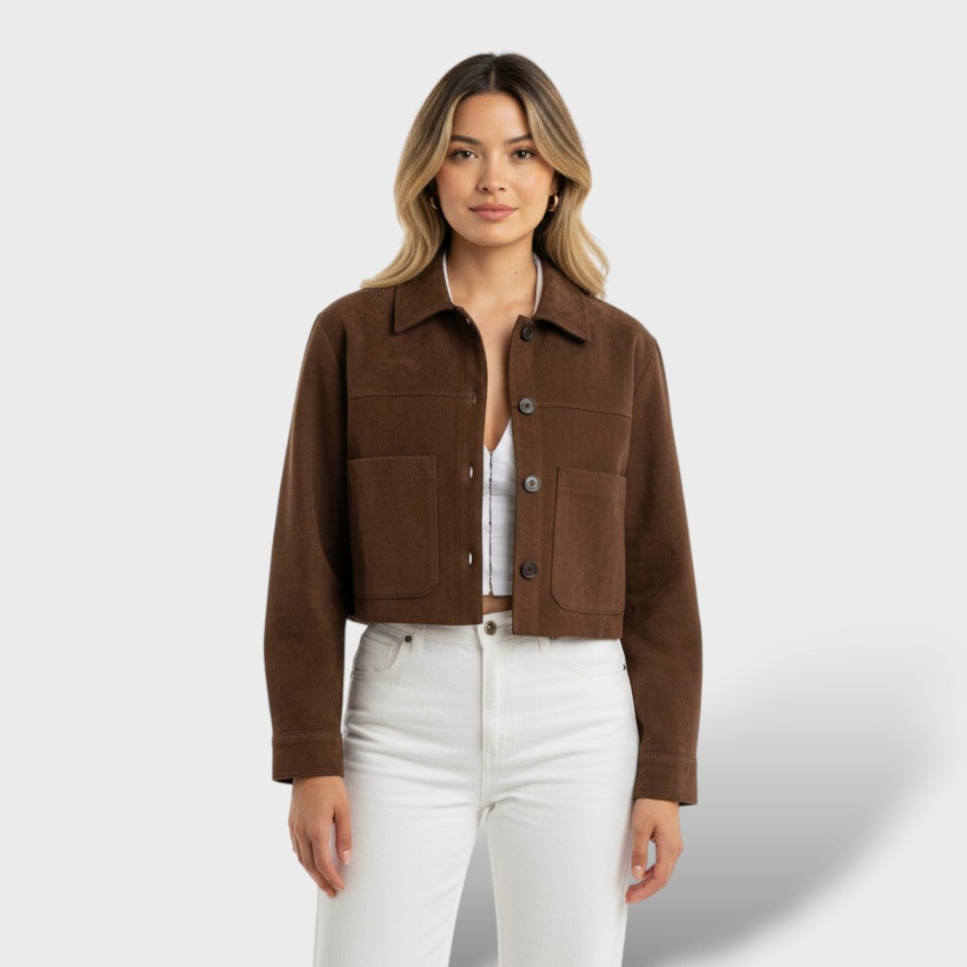 Veste Courte en Suède avec Poches