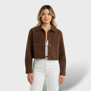 Veste Courte en Suède avec Poches