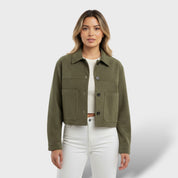 Veste Courte en Suédine avec Poches