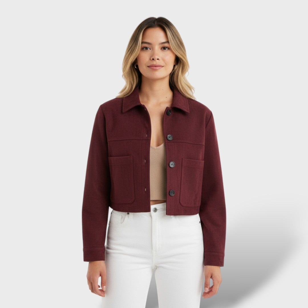 Veste Courte en Suédine avec Poches