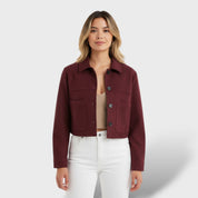 Veste Courte en Suédine avec Poches