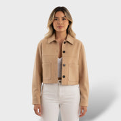 Veste Courte en Suédine avec Poches