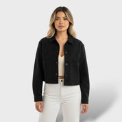 Veste Courte en Suédine avec Poches