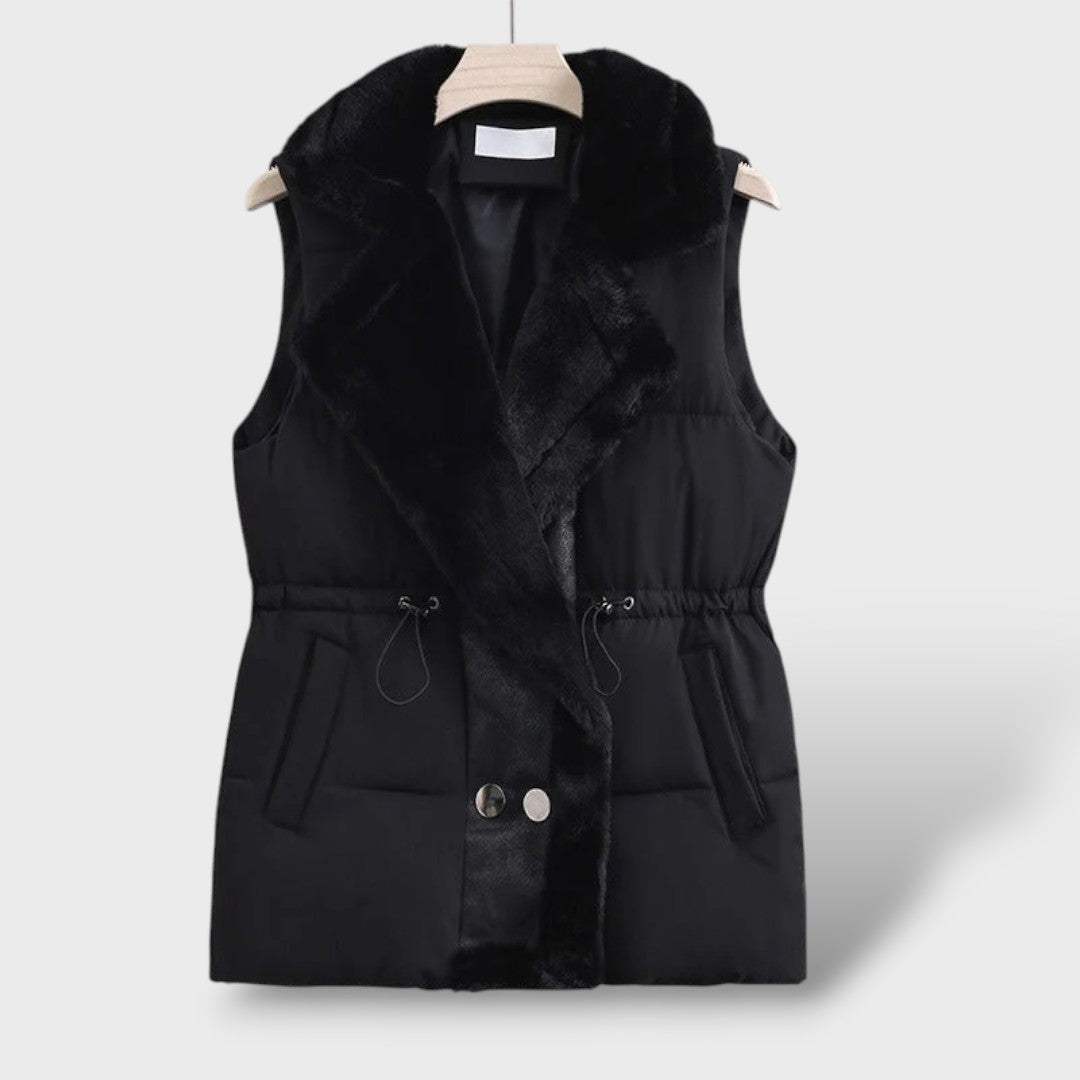 Gilet Matelassé Femme Élégant avec Taille Ajustable