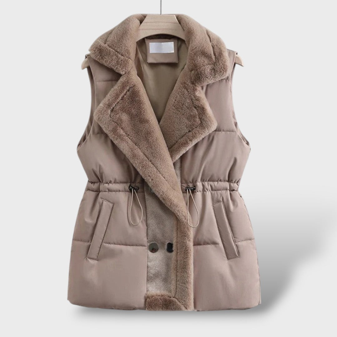 Gilet Matelassé Femme Élégant avec Taille Ajustable