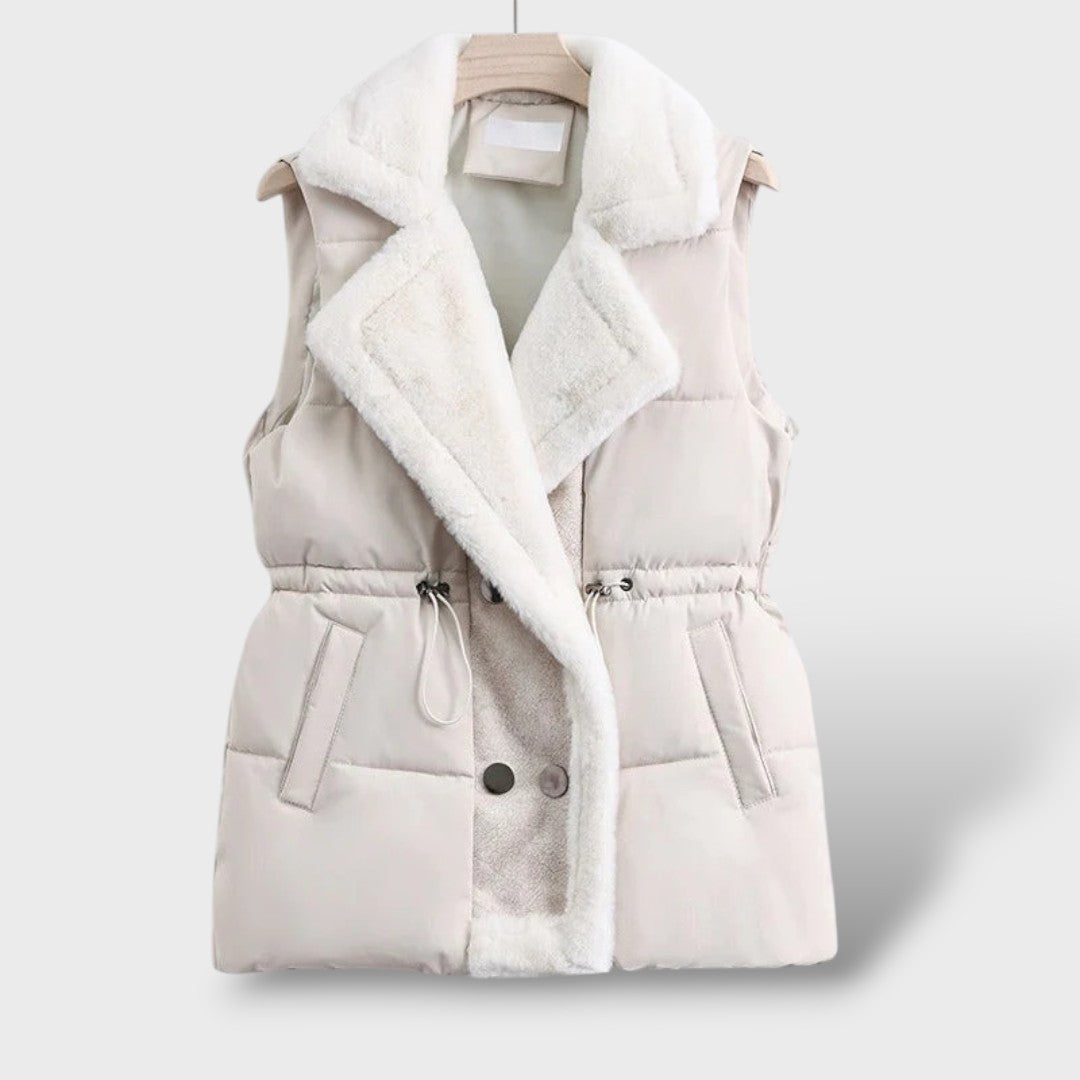 Gilet Matelassé Femme Élégant avec Taille Ajustable